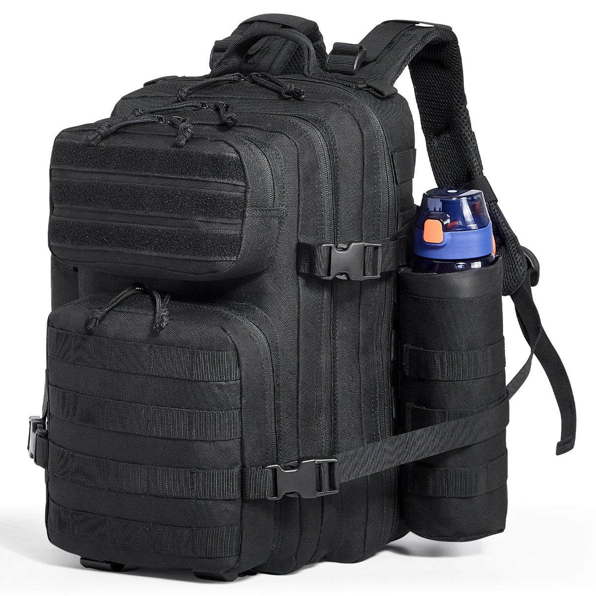 Tactical Backpack 25L Military Backpack with Molle Mode & 3 Compartments, Military Tactical Backpack For Men Molle Daypack 3 Day Bug Out Bag Hiking Rucksack With Bottle Holder