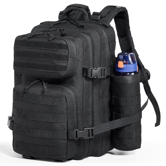 Tactical Backpack 25L Military Backpack with Molle Mode & 3 Compartments, Military Tactical Backpack For Men Molle Daypack 3 Day Bug Out Bag Hiking Rucksack With Bottle Holder