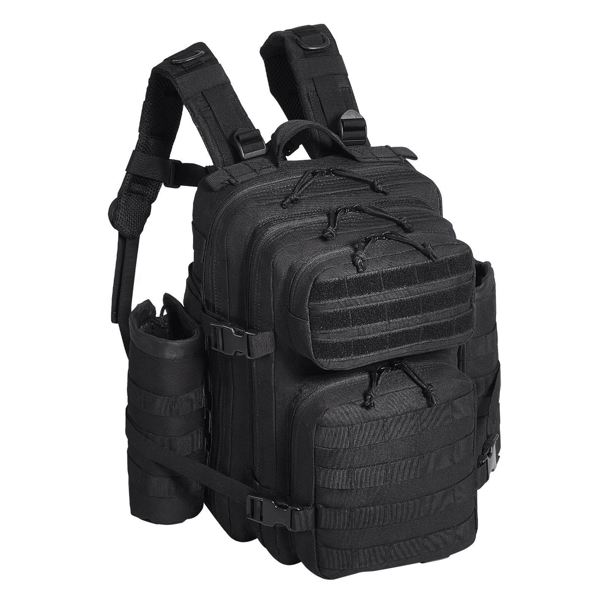 Tactical Backpack 25L Military Backpack with Molle Mode & 3 Compartments, Military Tactical Backpack For Men Molle Daypack 3 Day Bug Out Bag Hiking Rucksack With Bottle Holder