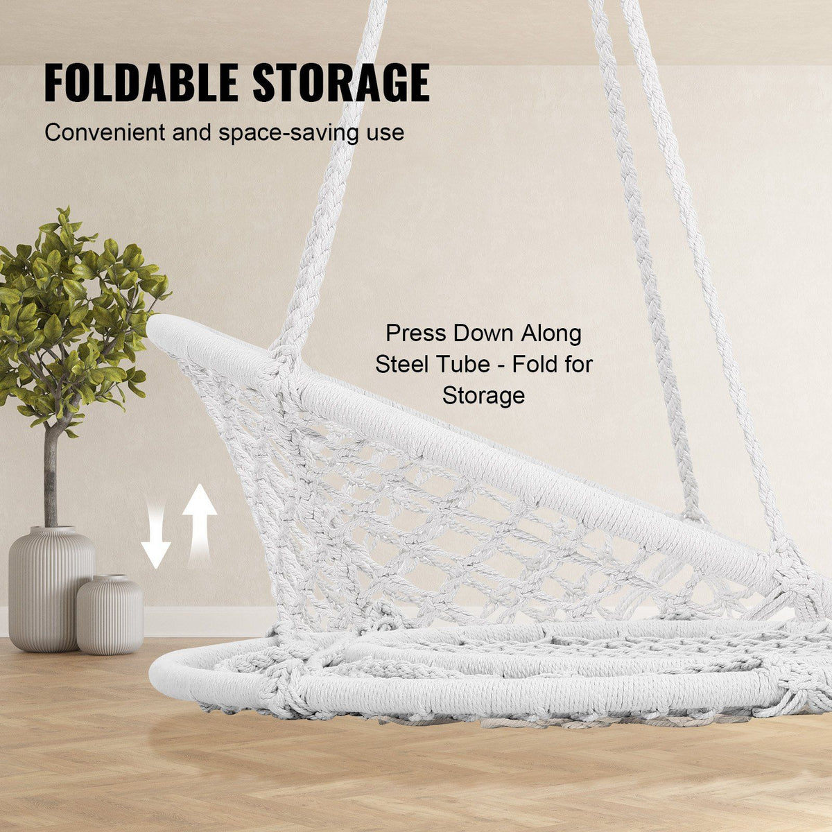 VEVOR Hammock Hanging Swinging Chair Macramé Hanging Chair for Indoor & Outdoor