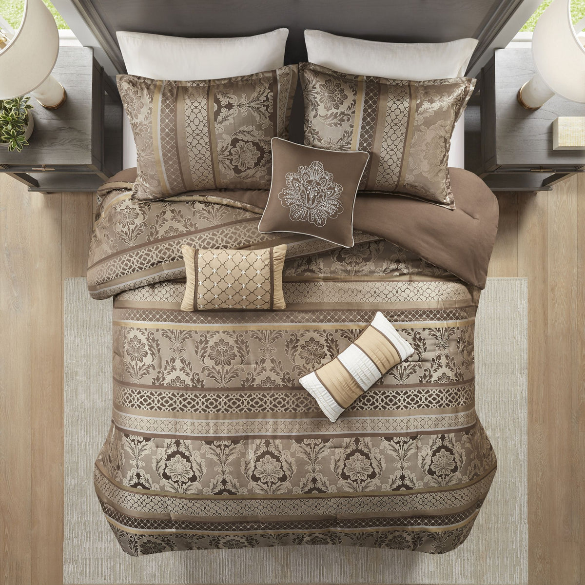 7 Piece Jacquard Comforter Set