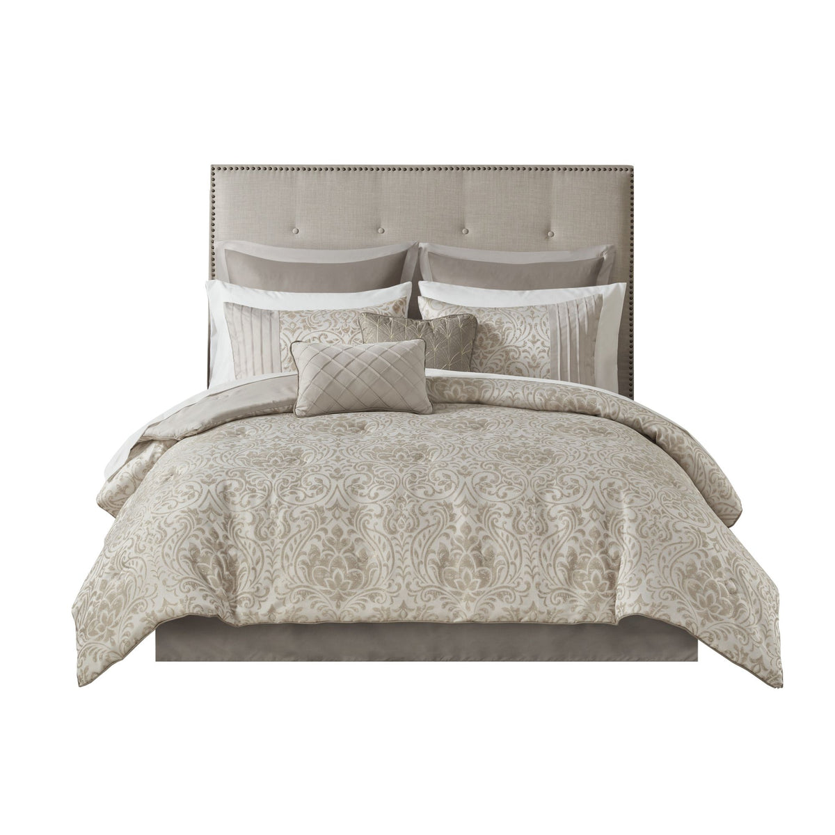 12 Piece Jacquard Comforter Set with Bed Sheets
