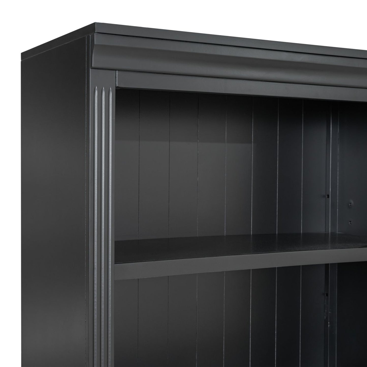 83.4" Tall Wood Bookcase with light strip,5-Tier Decor Bookshelves with Adjustable Shelves,Storage Organizer for CDs/Books/Movies,Free Standing Storage Shelves for Living Room,Home Office,Black