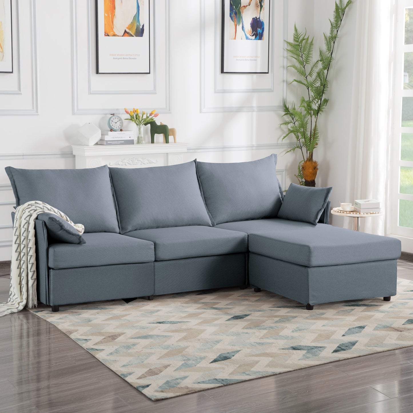 93.7' Sectional Sofa with ottoman