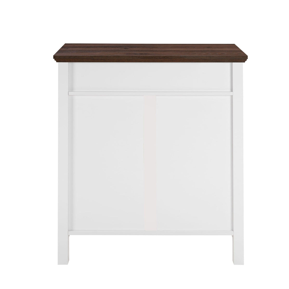 Farmhouse Buffet Cabinet with Drawer and Adjustable Shelf, Rustic White & Honey Brown Storage Cabinet, Barn Door Accent Sideboard for Kitchen, Living Room, Entryway