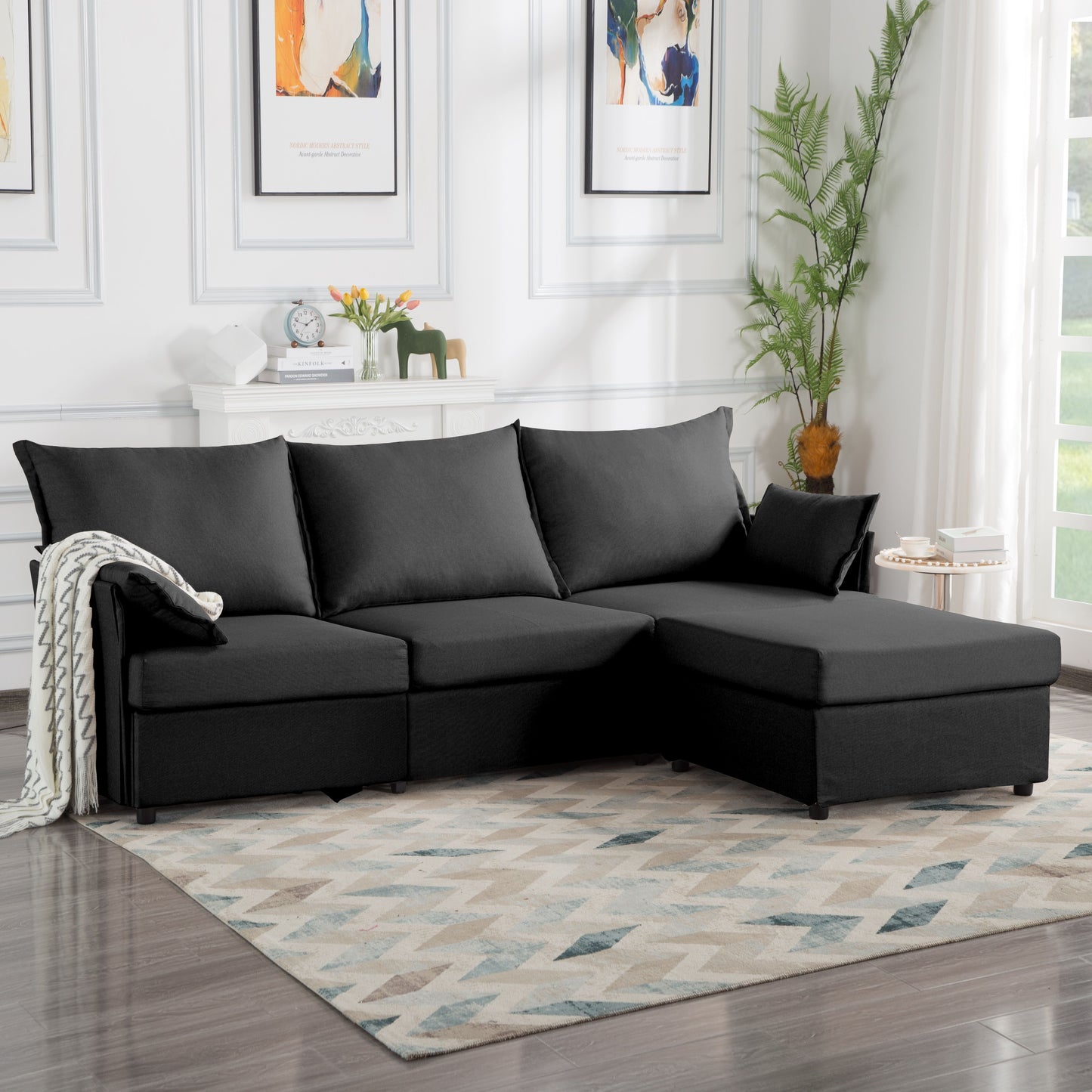 93.7' Sectional Sofa with ottoman