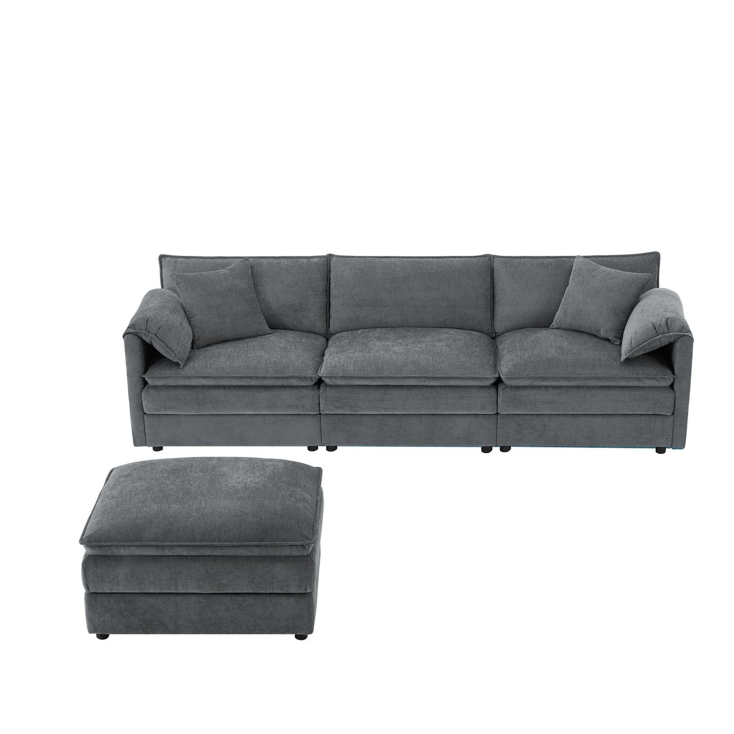 [VIDEO]103.5" Chenille Modular Sectional Sofa with Deep and Wide Seat,L Shaped Cloud Couch Set with Double Cushions,4 Seat Sofa with Movable Ottoman,Oversized Indoor Furniture for Living Room,3 Colors