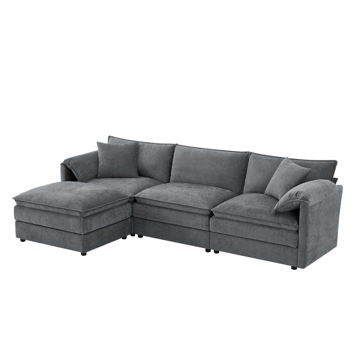 [VIDEO]103.5" Chenille Modular Sectional Sofa with Deep and Wide Seat,L Shaped Cloud Couch Set with Double Cushions,4 Seat Sofa with Movable Ottoman,Oversized Indoor Furniture for Living Room,3 Colors
