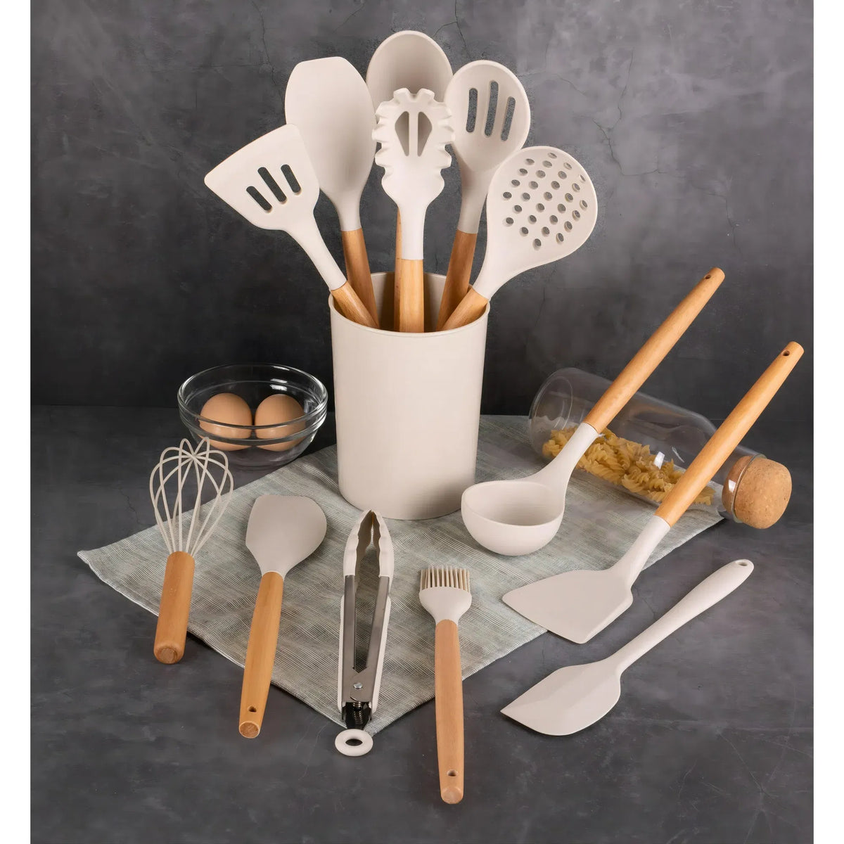 Mainstays 14pcs Cooking Utensil Set with Caddy