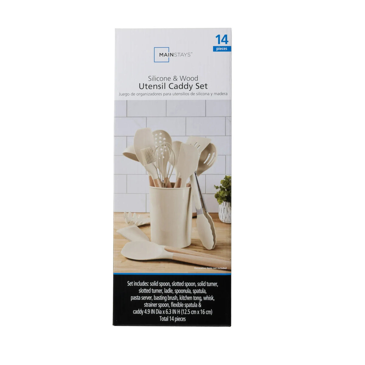 Mainstays 14pcs Cooking Utensil Set with Caddy
