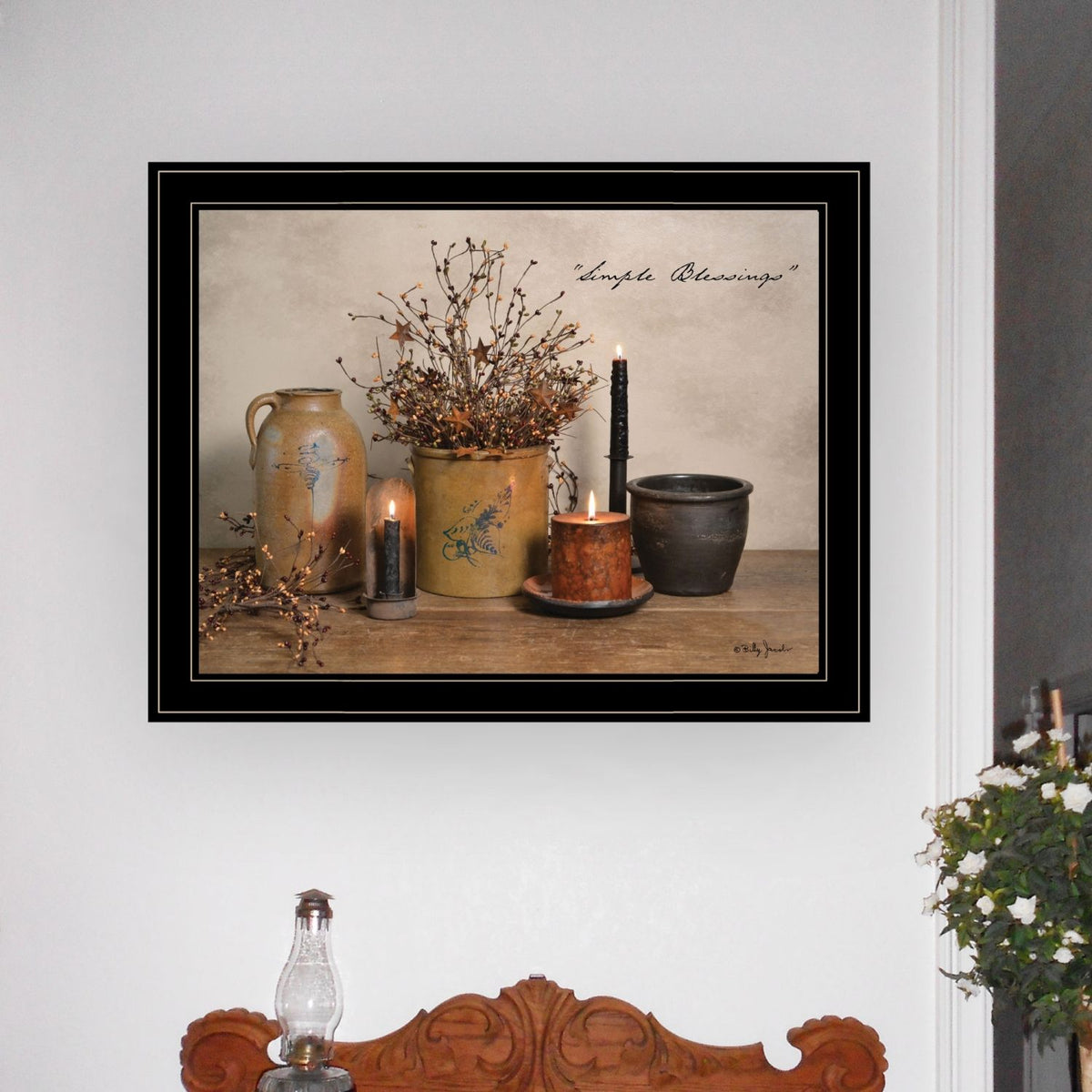 Trendy Decor 4U "Simple Blessings" Framed Wall Art, Modern Home Decor Framed Print for Living Room, Bedroom & Farmhouse Wall Decoration by Billy Jacobs