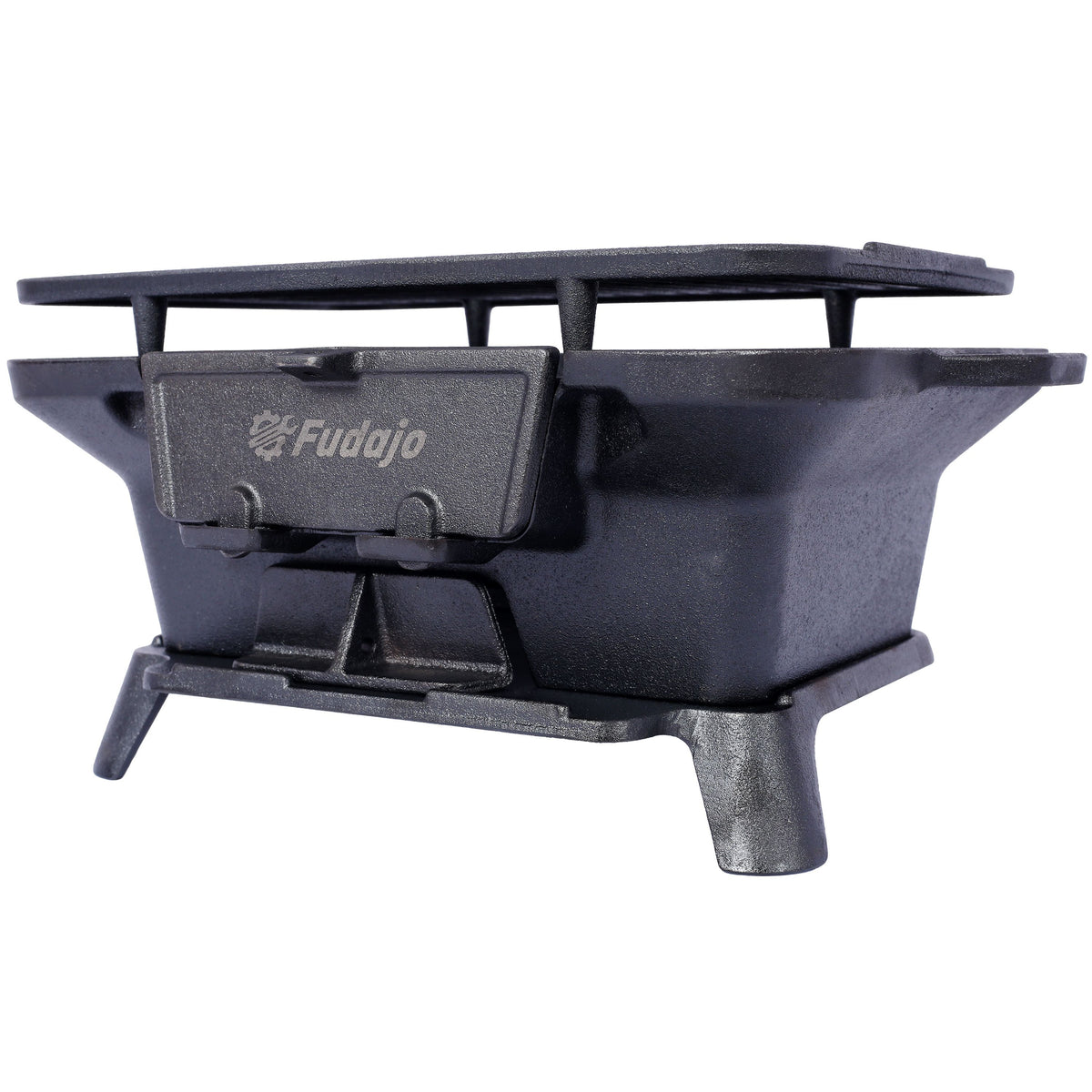 Oval Cast Iron Grill Outdoor, Portable Charcoal Grill and Tabletop Cast Iron Skillet - 100% Cast Iron, Enameled, Durable, Small Charcoal Grill, Camping Stove, Hibachi Grill