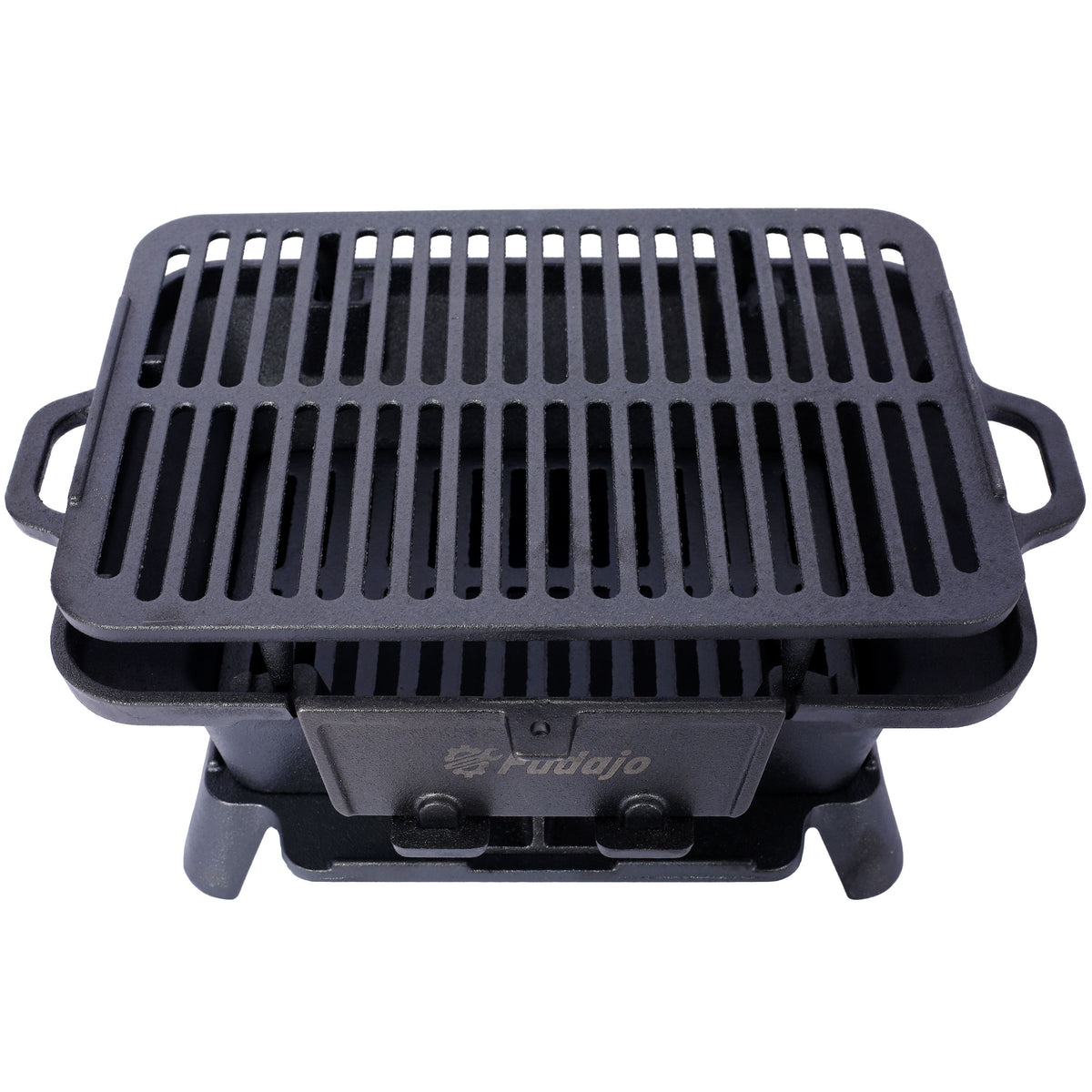 Oval Cast Iron Grill Outdoor, Portable Charcoal Grill and Tabletop Cast Iron Skillet - 100% Cast Iron, Enameled, Durable, Small Charcoal Grill, Camping Stove, Hibachi Grill