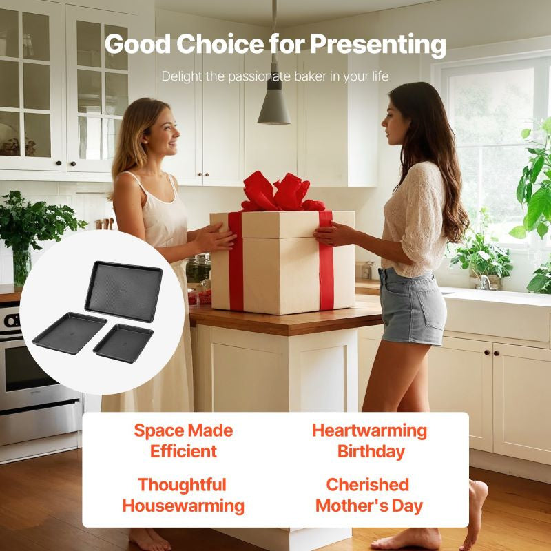 Nonstick Baking Pan Set 3-Piece for Household Cooking