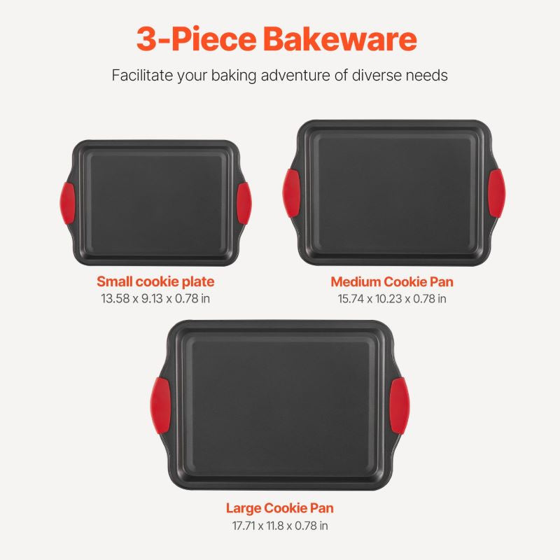 Nonstick Baking Pan Set 3-Piece for Household Cooking