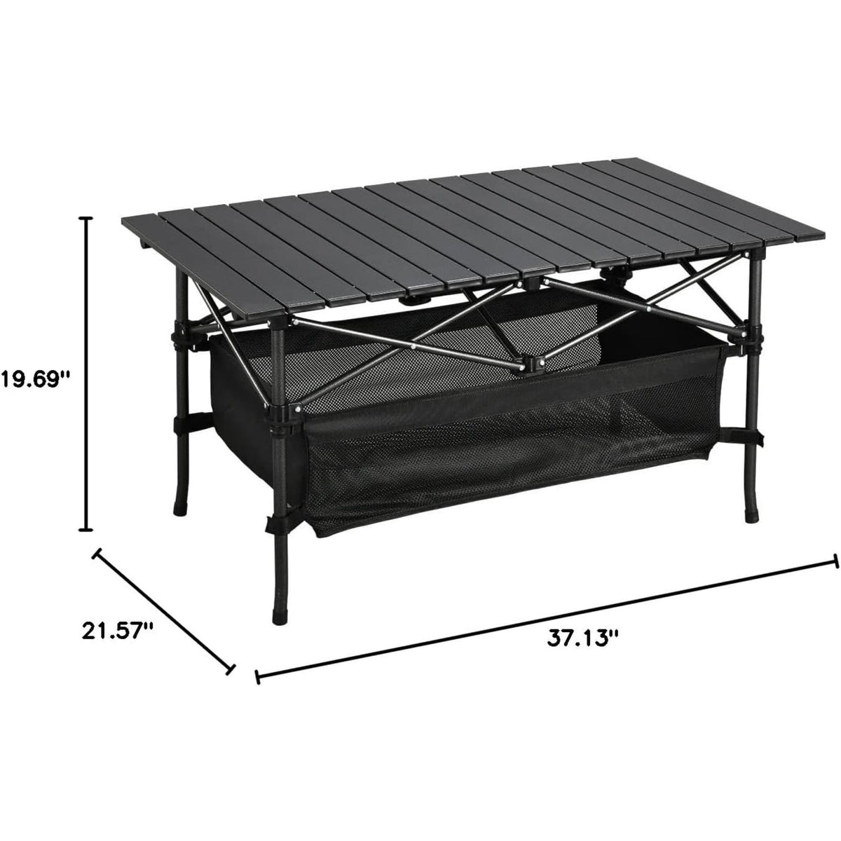 Folding Camping Table, Roll-up Ultra Compact Outdoor Portable Fold Up Lightweight beach Table, with Large Storage and Carry Bag, for Outdoor Cooking, Picnic, Camp, Boat, Travel