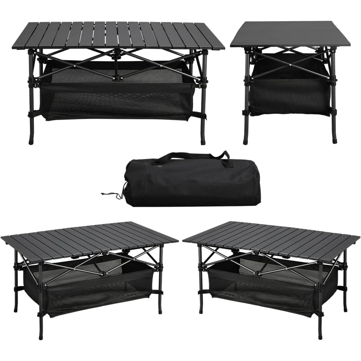 Folding Camping Table, Roll-up Ultra Compact Outdoor Portable Fold Up Lightweight beach Table, with Large Storage and Carry Bag, for Outdoor Cooking, Picnic, Camp, Boat, Travel