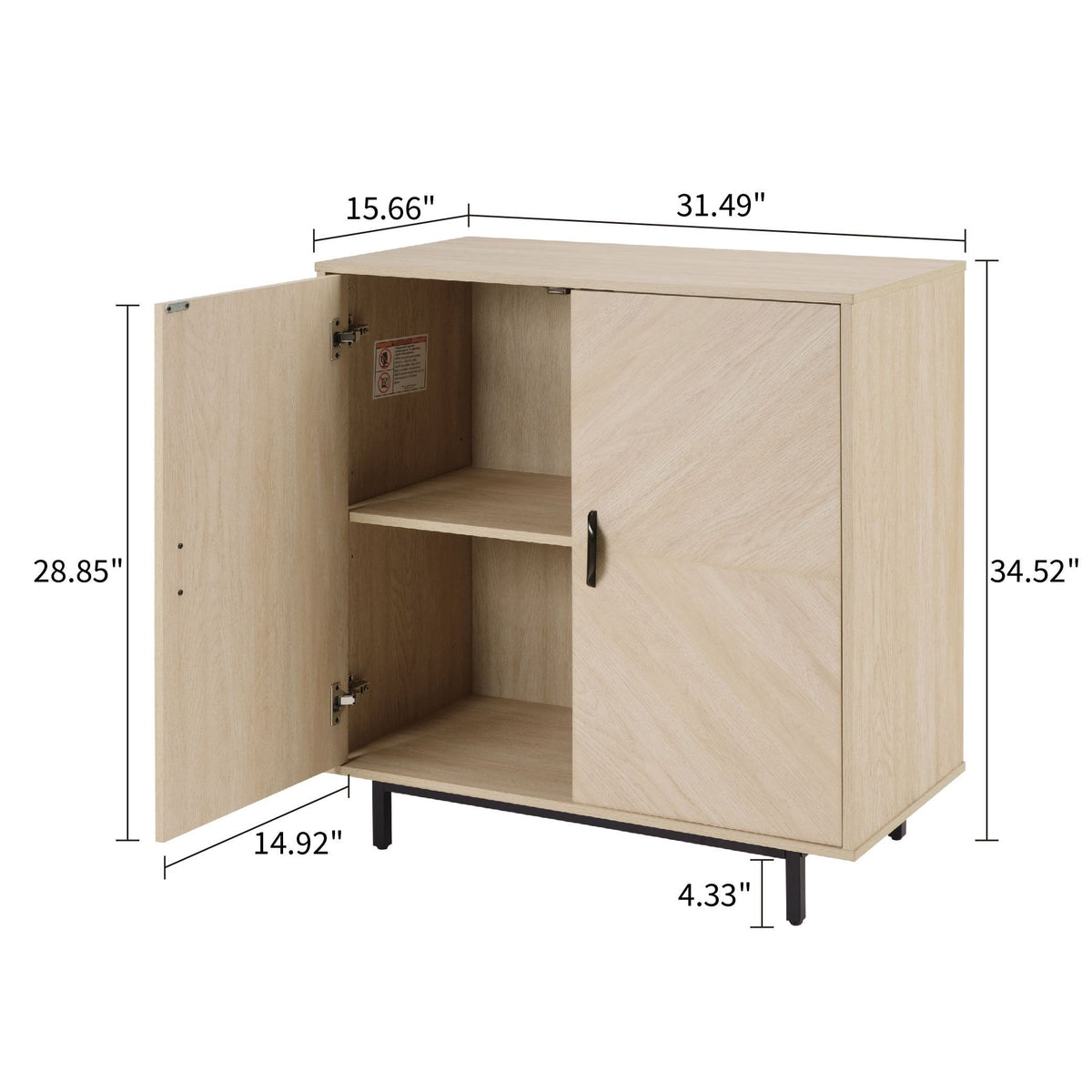 Storage Cabinet with Doors, Modern Accent Cabinet,Wood Grain Decoratio Buffet Sideboards for Living Room, Kitchen,Enterway